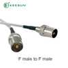 TV10002 | F Male to F Male Connector with white RG316 TV Cable 