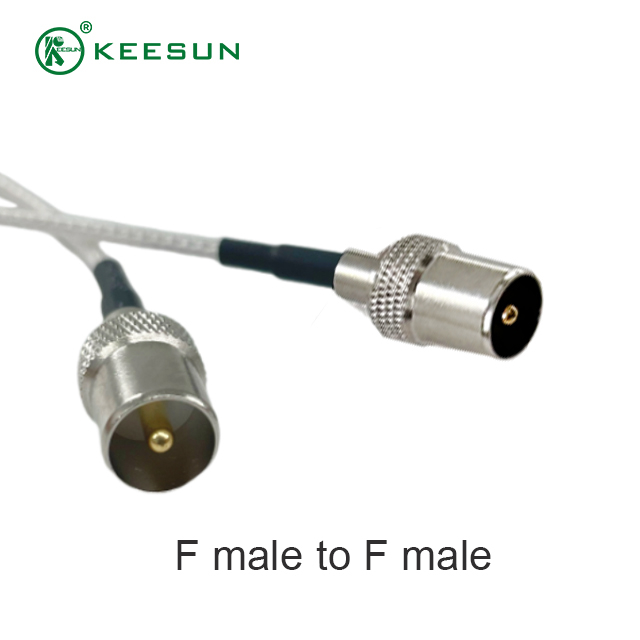 TV10002 | F Male to F Male Connector with white RG316 TV Cable 