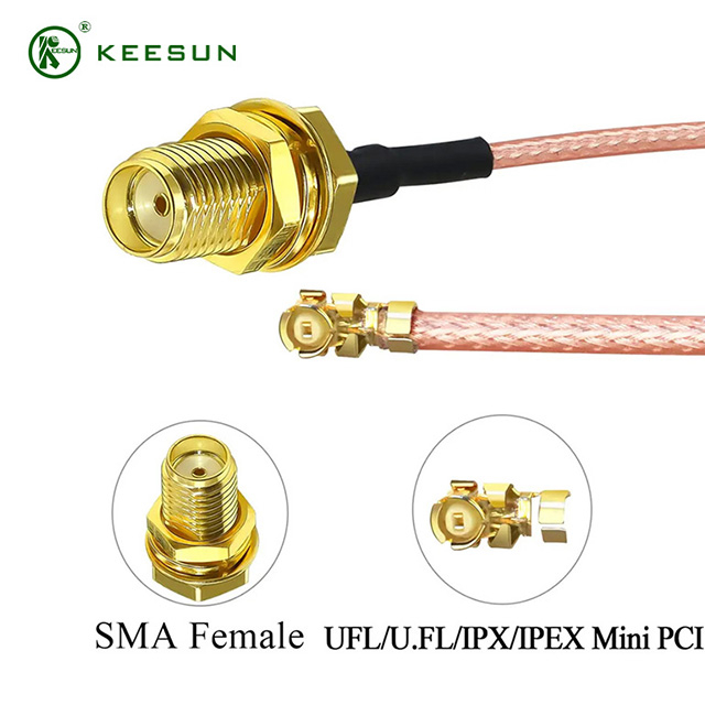 RF10006 | SMA Female to UFL/U.FL/IPX Mini PCI 10cm with RG178 Coaxial Cable