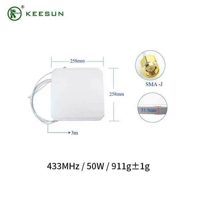 KS50013 | 840-960MHz 6dBi Circular Outdoor RFID Antenna with RG316 Cable to SAM Connector