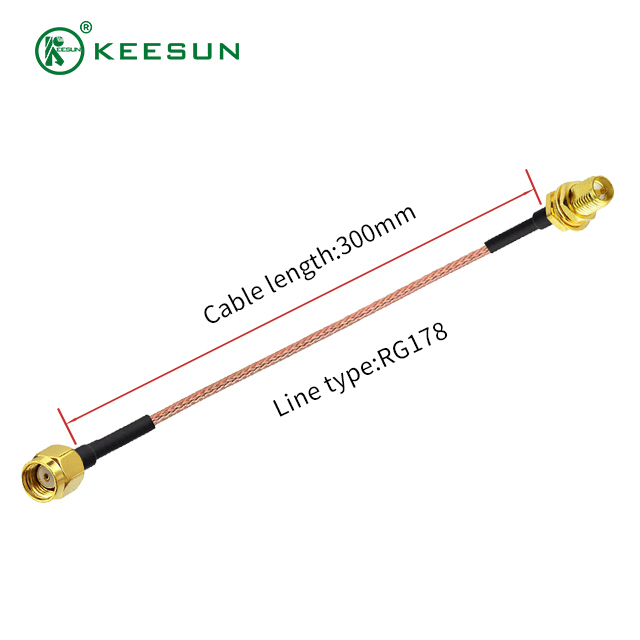 RF10056 | RP-SMA Male Connector to RP-SMA Female connector with RG 178 Coaxial Cable