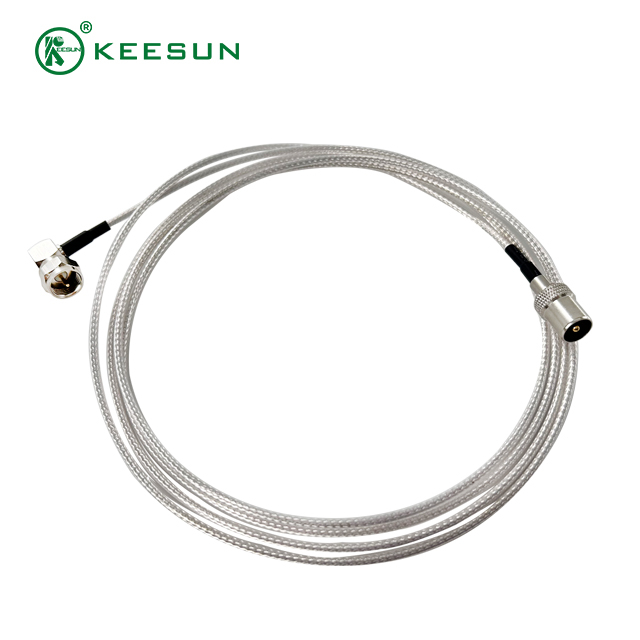 TV10000 | F Male to TV Male Connector with white RG316 TV Cable 