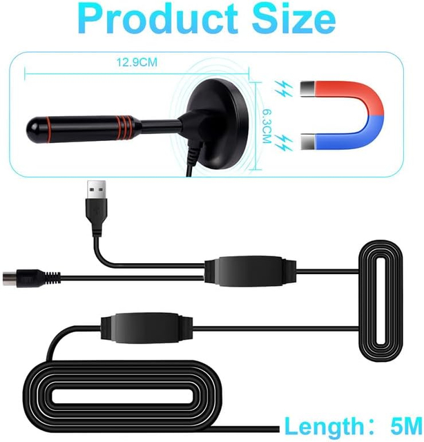 Detachable Suction Cup Terrestrial Wave Digital Indoor TV Set-top Box Wifi Antenna 