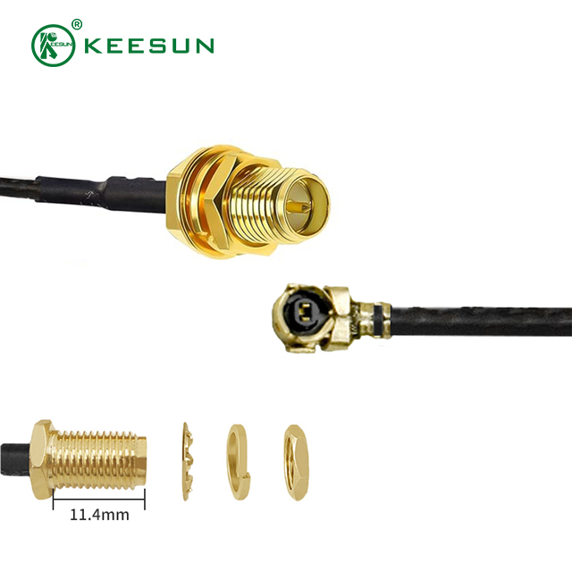 RF10053 | RP-SMA Female Connector to I-PEX with MI 1.13 black Coaxial Cable