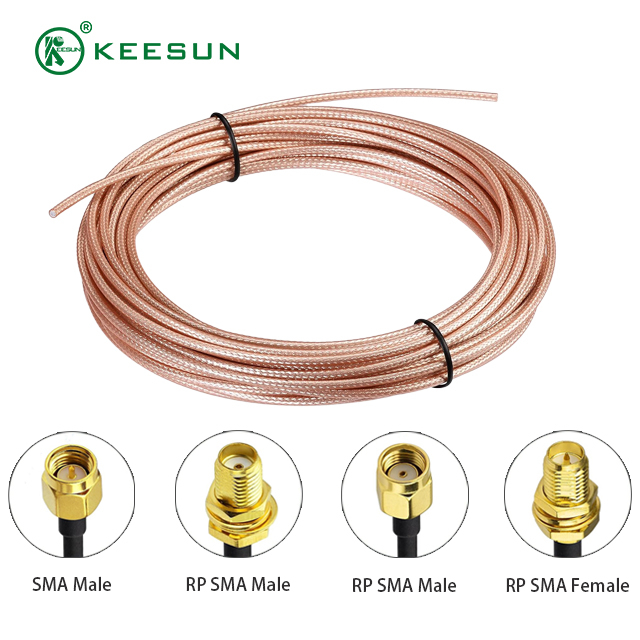 RF10056 | RP-SMA Male Connector to RP-SMA Female connector with RG 178 Coaxial Cable