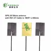 Custom GPS Ceramic Patch Antenna with Cable Assembly for GNSS Receivers, Tracking Devices and Navigation Systems